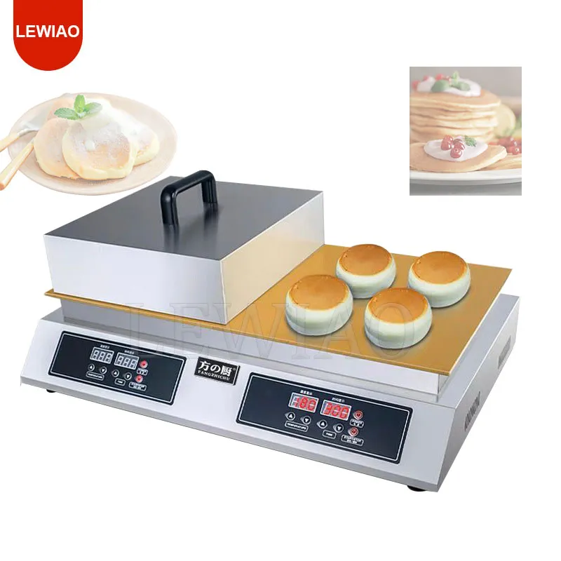 Máquina eléctrica para soufflé, fabricante comercial de galletas Dorayaki, aperitivo Digital de cobre puro de dos cabezas