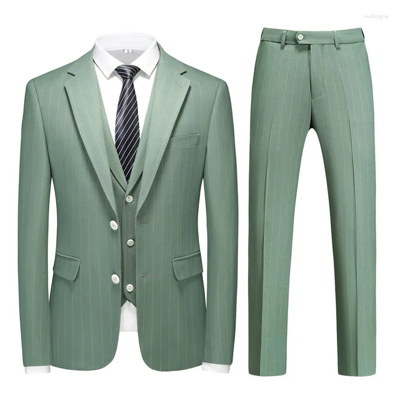 Herrenanzüge (Blazer, Weste, Hose), Mode, Business, lässig, koreanische Version des Gentleman-Hochzeitskleides im britischen Stil, 3-teiliges Set