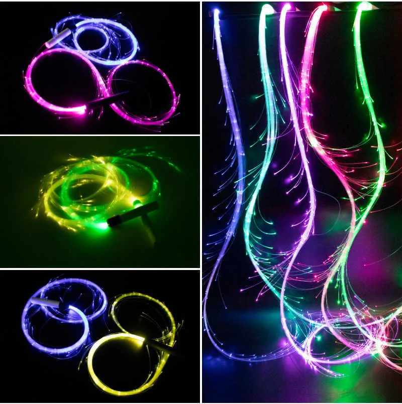Rave Lights 360° Swivel LED Fiber Optic Whip Super Bright EDM Pixel ...
