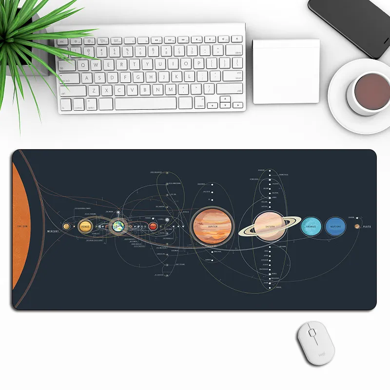 80x30cm univers voie lactée planète astronaute terre fusée sci-fi tapis de souris pour PC jeu d'ordinateur tapis de souris grand tapis de souris tapis de bureau