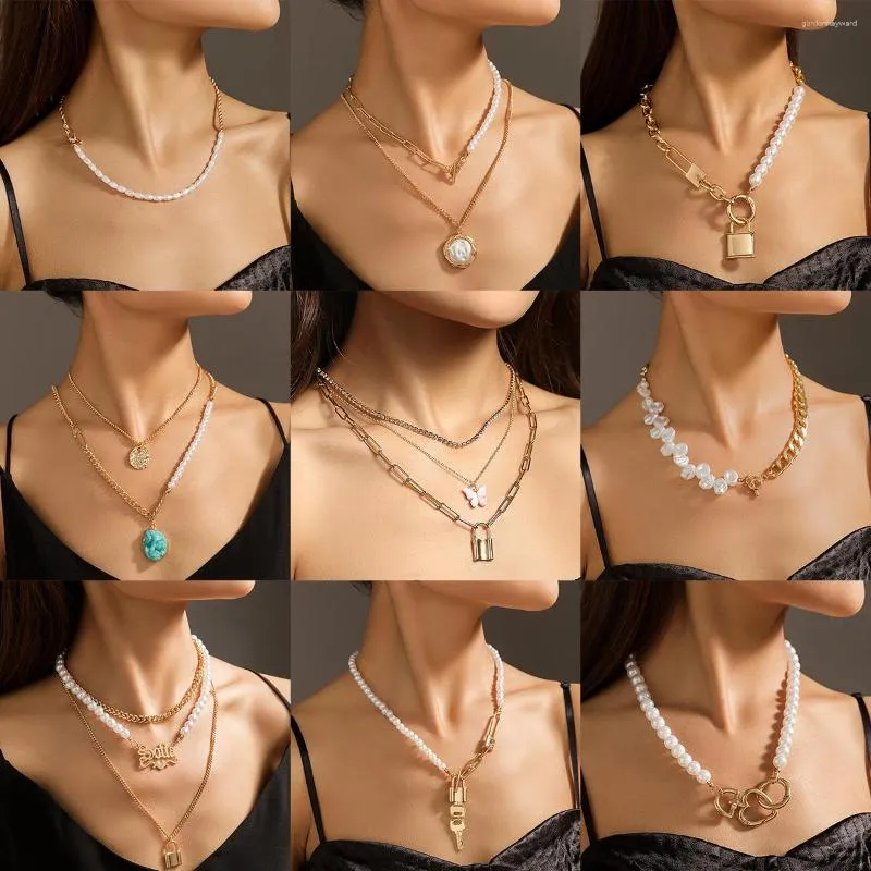 Chains 2023Vintage Multi-layer Coin Chain Choker Necklace For Women Gold Silver Color Fashion Portrait Chunky Necklaces Jewelry