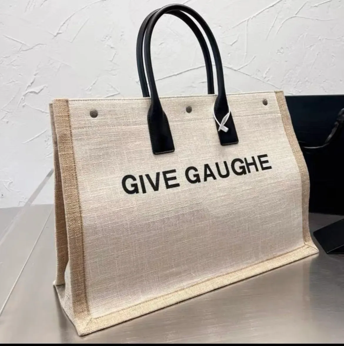 Rive Gauche Einkaufstasche mit geprägtem Buchstaben für Damen – Designer-Schulterhandtasche mit Geldbörse, ideal zum Einkaufen