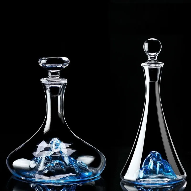 Wine Glasses 1300ml Hand Blown Iceberg Decanter Creative Luxury Lead Free Crystal Red Whiskey Brandy Vodka Bottle Gifts 230724