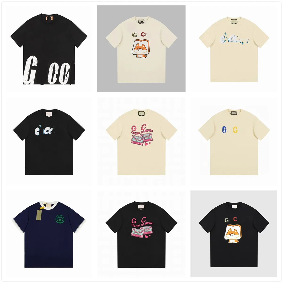 Camiseta de grife 2023 para mulheres, camisa masculina com letras, camisas masculinas estampadas de manga curta, camiseta de algodão de grife feminina, camiseta feminina curta tamanho XS-L