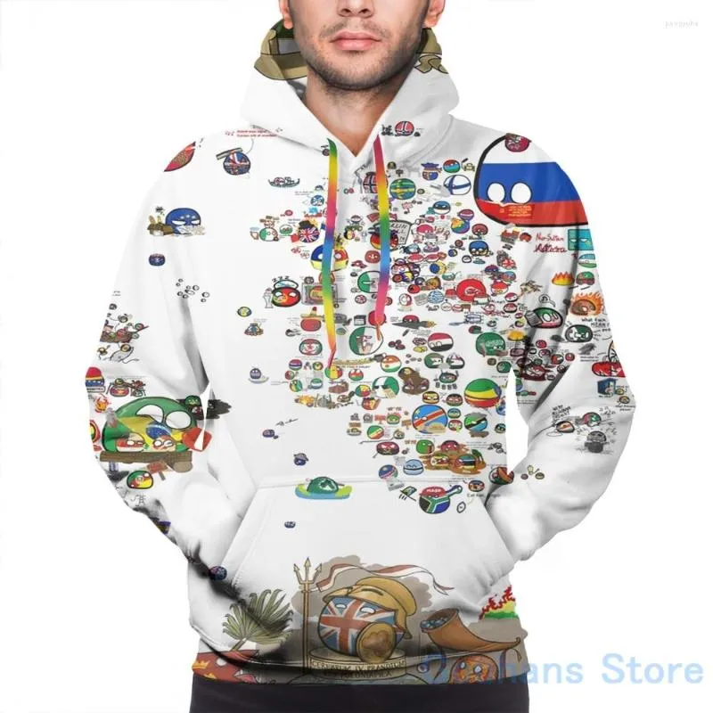 Erkek Hoodies Mens Sweatshirt Kadınlar İçin Komik 2023 Countryballs Baskı Gündelik Hoodie Streatwear