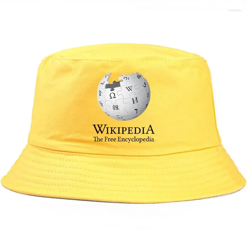 Berets Summer Wikipedia.org Wikipedia Printed Bucket Hat Boy Hip Hop  Fisherman Cap Unisex Casual Solid Man Sun Visor