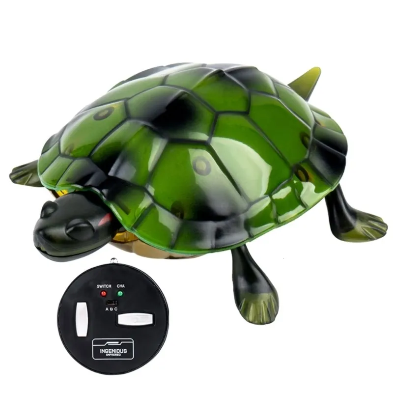 Electric/RC Animals Children Novely Funny Remote Control Turtle Toy Electric Walking Tortoise Model With Glowing Eyes Kids Toys Gift for Boys Girls 230724