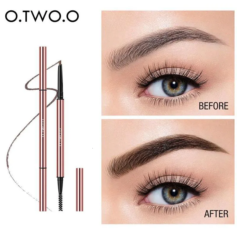 Eyebrow Enhancers Double Fine Headed Triangular Eyebrow Pencil Natural Durable Automatic Rotation Anti Perspiration Waterproof Anti Halo Cosmetics 230725