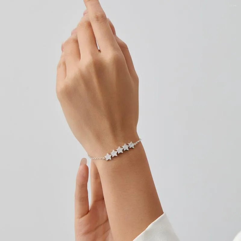 Link Armbanden Zirconia Meerdere Sterren Bedels Voor Vrouwen Kettingen Verstelbare Pentagram Mode Eenvoudige Sieraden Party Meisjes 2023