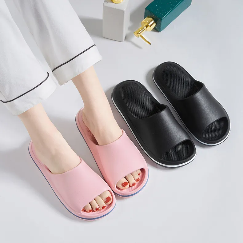 Womens Summer Slipper Fashion Outwear Cushion EVA Rebound Soft Sole Household Thick Sole Slippers Purple Colour Black White