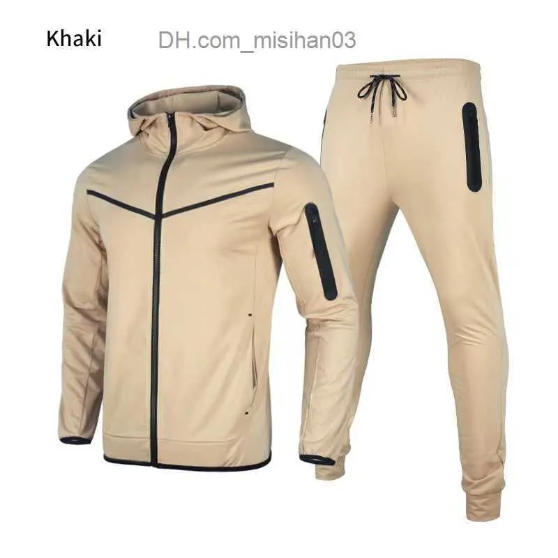 Homens Tracksuits Novos Mens Tracksuit Sweat Suits Jogger Terno Jaqueta Calças Homens Sportswear Dois Conjuntos de Peças Todo Algodão Outono Inverno Correndo Z230727