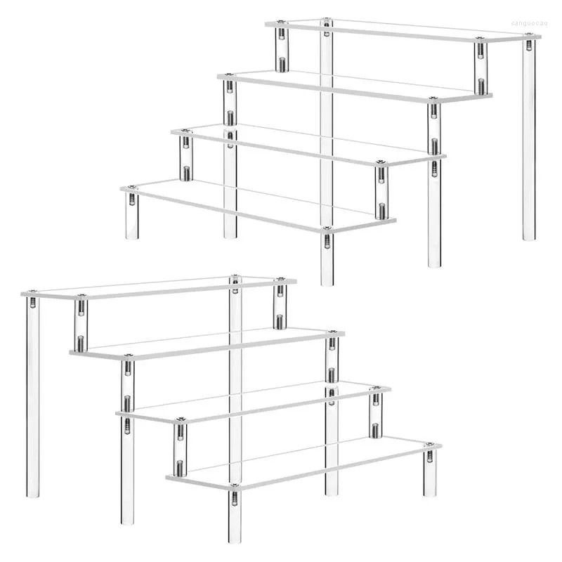 Płytki akrylowe wyświetlacz stojak na czysty 4 -poziomowy buprze zapachowy stół górny wystrój i organizator (2 paczki)