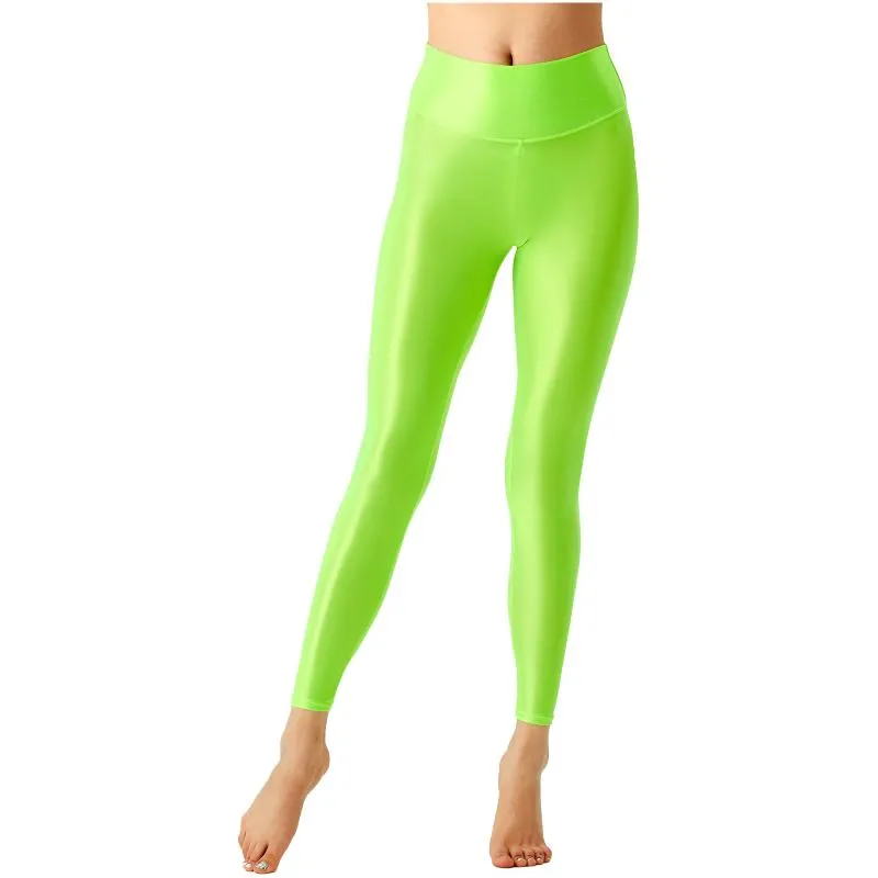 Shiny Glossy High Waist Shiny Gym Leggings For Yoga, Pilates, And  Bodybuilding Stretchy Solid Color Athletic Pants For Ladies From  Longxianlo, $13.12