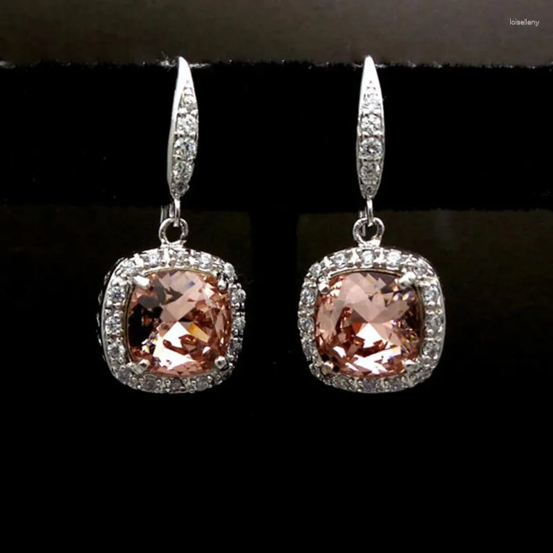 Boucles d'oreilles pendantes mode Orange carré pierre boucle d'oreille pour femmes filles couleur cristal mariage Pendientes déclaration bijoux