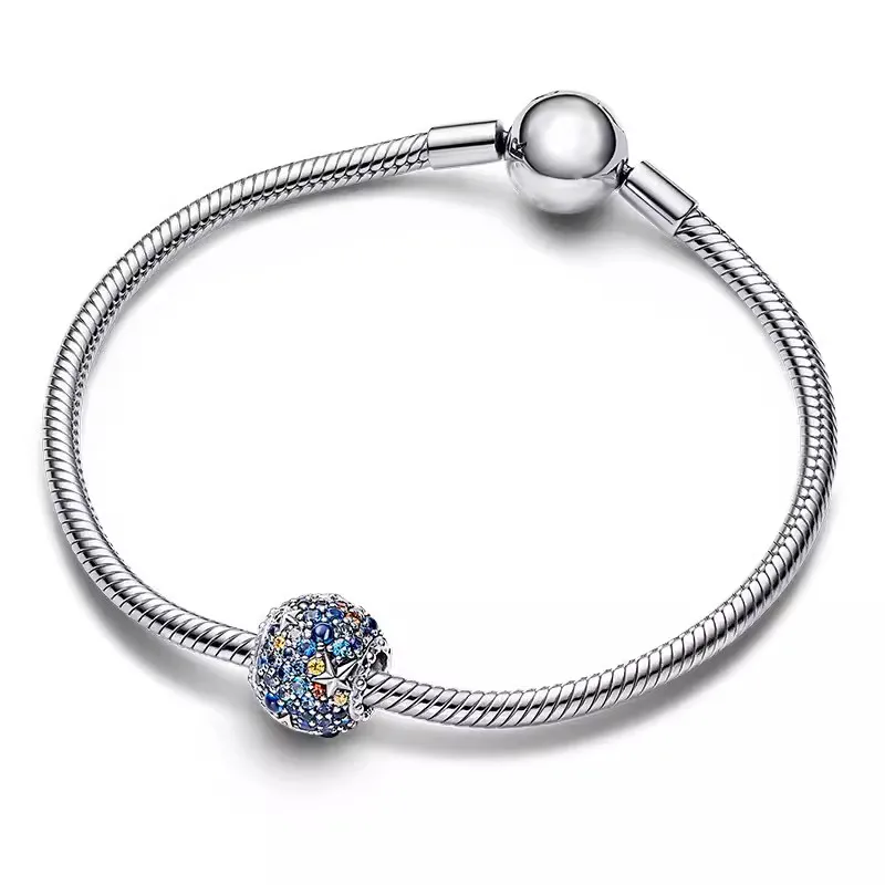 Pulseira de designer de presente de joias de natal para mulheres festa de luxo pingentes de planeta de diamante de alta qualidade faça você mesmo pulseira pandora atacado