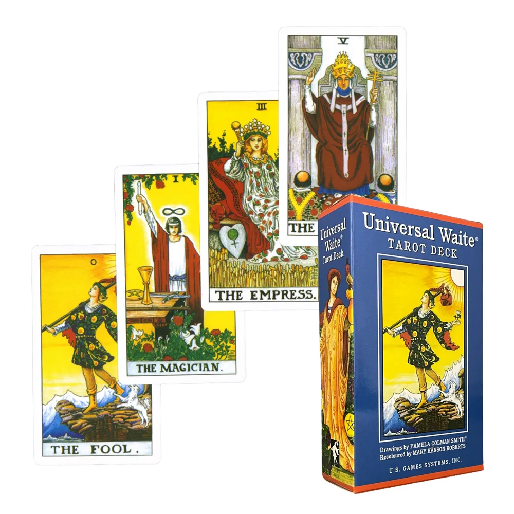 Utomhusspel Aktiviteter 259G Högkvalitativ 12x7cm Big Size Tarot Cards för nybörjare med Guide Book Board Games Deck Dispination Tools Förutsägelser 230725