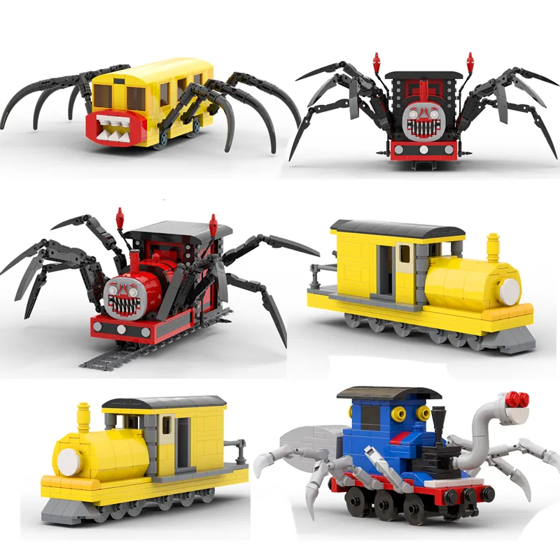 Figurines d'action Choo Chooed Charles Blocs de construction Jeu d'horreur Spider Train Personnage animal Monstre Brique Jouet Cadeau d'anniversaire pour enfants 230720