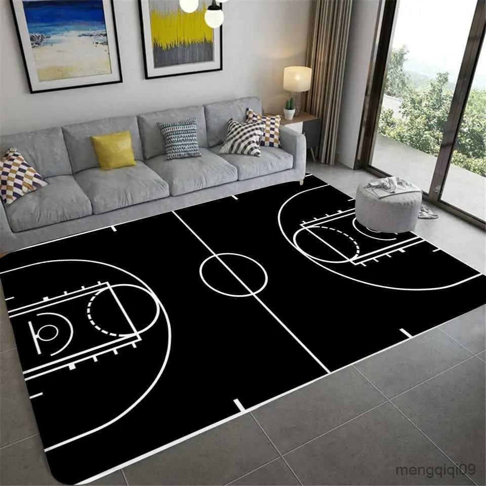 Tappeti Campo da basket 3D Tappeto stampato Camera da letto Comodino Soggiorno Divano Tavolo Tappeto Morbido Tappetino di grandi dimensioni Zerbino Decorazioni per la casa R230725