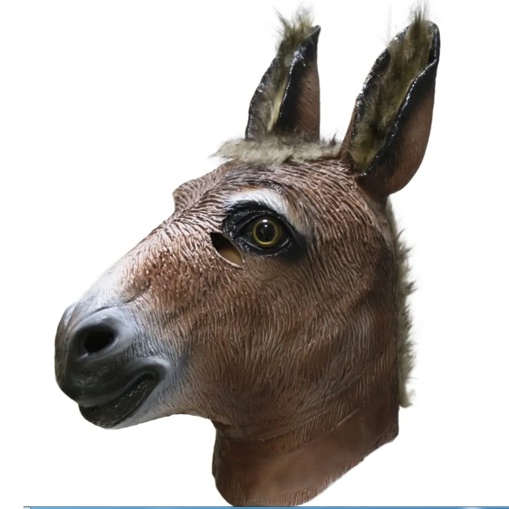 Realistic Latex Full Head Donkey For High Quality Fancy Dress Up Adult ...