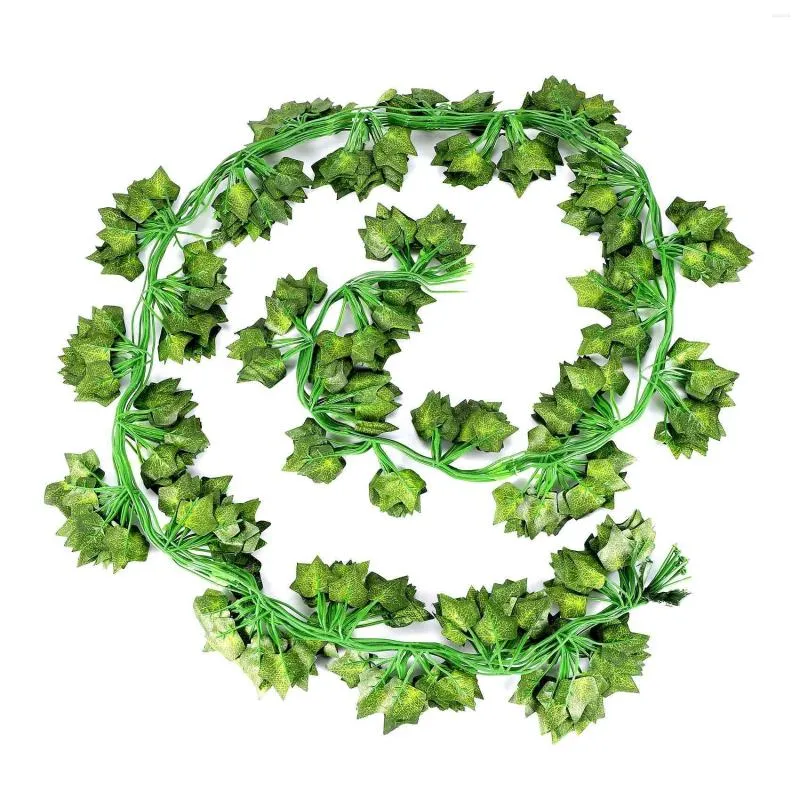Decorative Flowers 12 Packs Of Artificial Ivy Leaf Plant Vine Hanging Wreath Home Garden Office Green