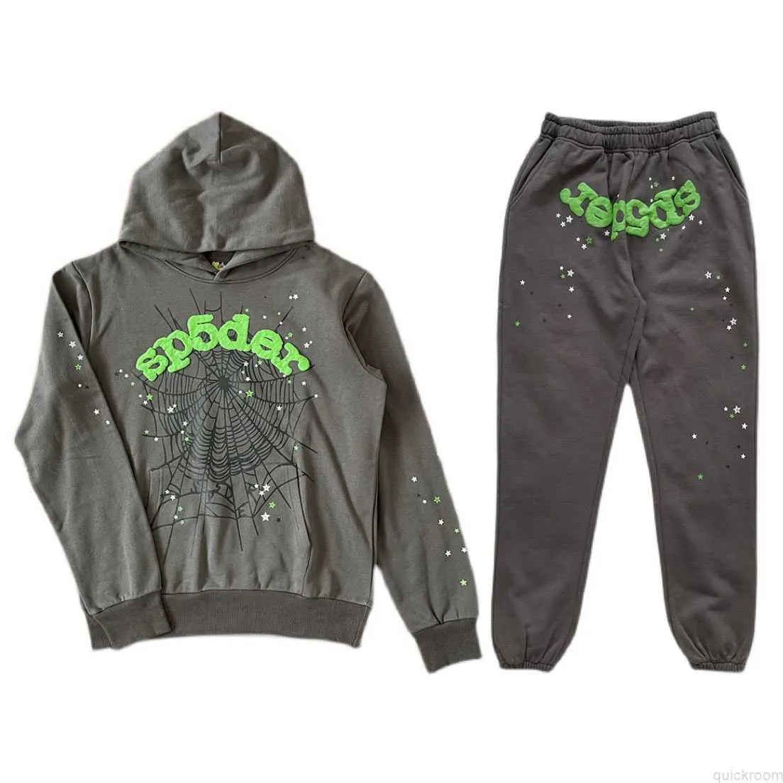 DHgate.com:Mens Web Hoodie Spider Fashion Tracksuit - Slate