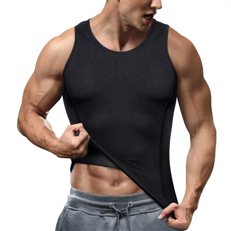 Men's Body Shapers Compression Shirts For Men Shapewear Slimming Shaper Waist Trainer Vest Workout Tank Tops Abdomen Undershirts
