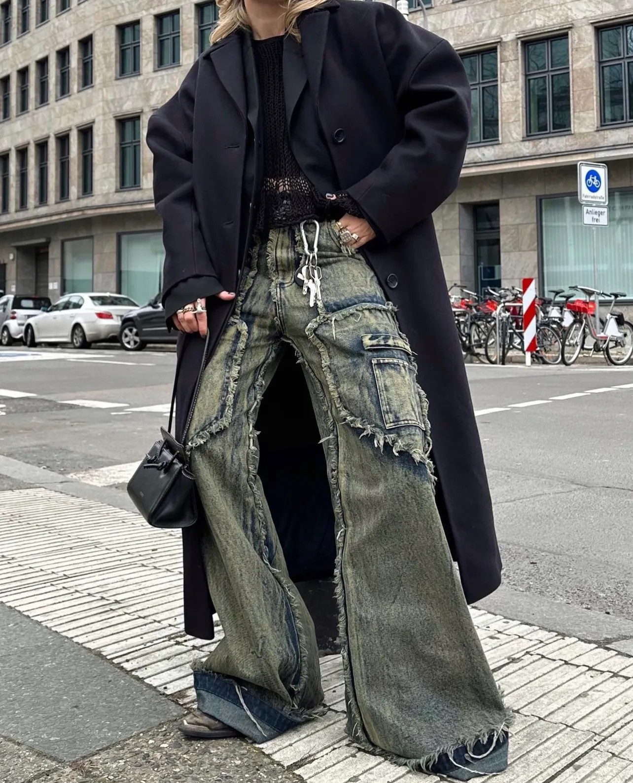 Originali NO/Fair Duty Pantaloni in denim Lavato pesante Scade in denim svasato spiccola sciolta denim maschile sciolte streetwear jeans causali