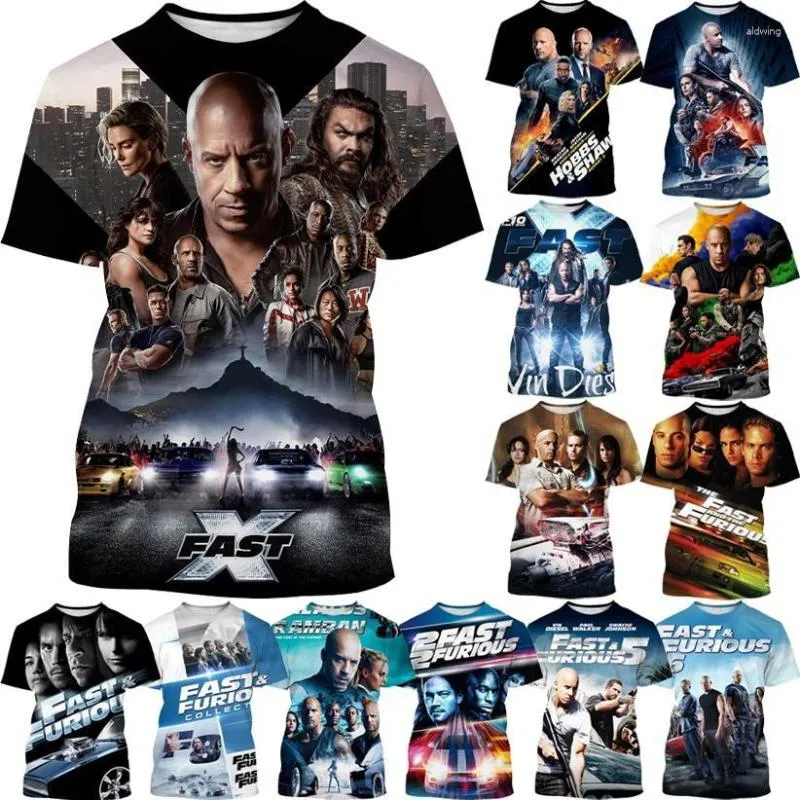 T-shirt da uomo Movie The Fast And Furious T-shirt con stampa 3D Personalità estiva Unisex Super Cool Street Style Casual Manica corta