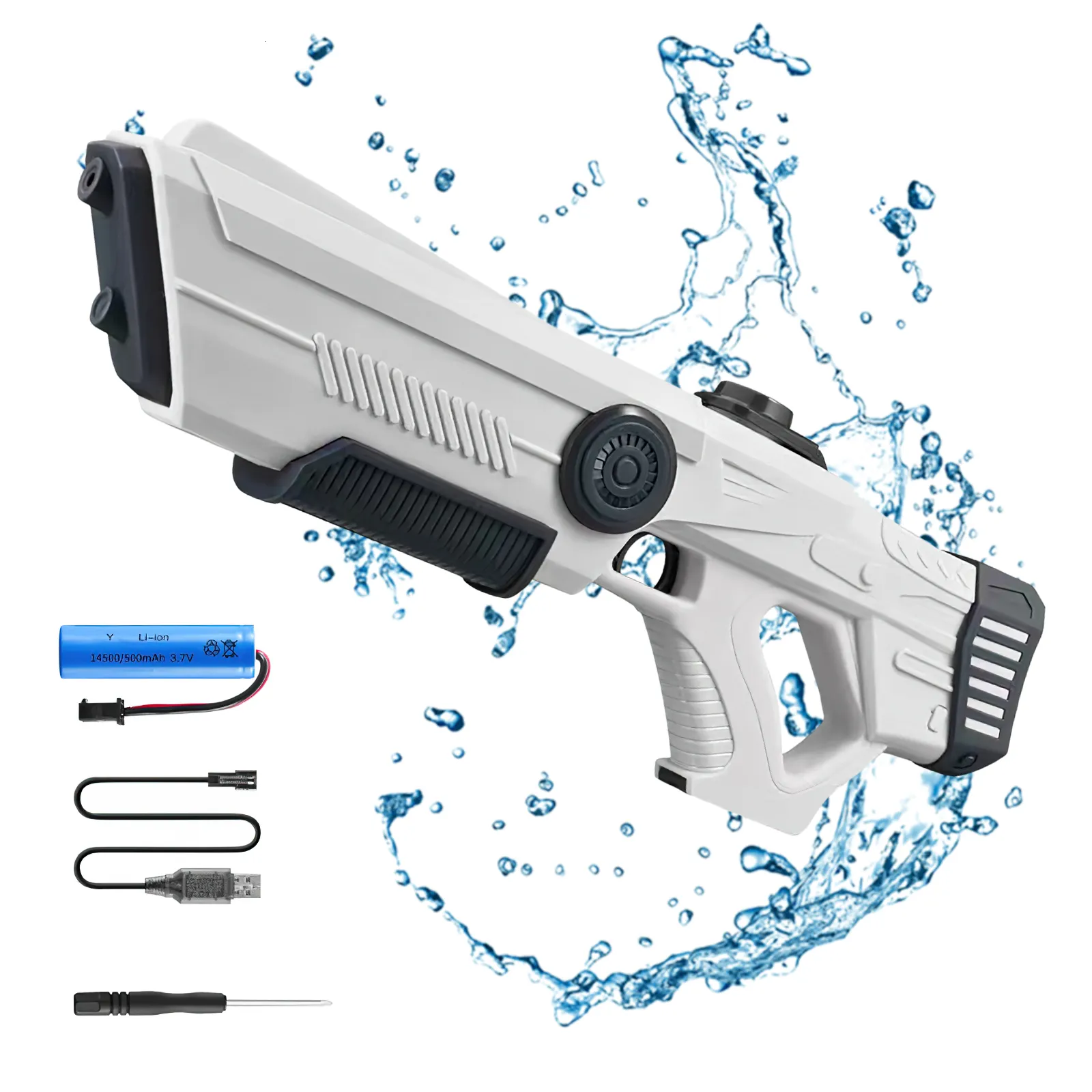 Sand Play Water Fun Electricr Gun Automatic Absorption Continuous Firing High Pressure for Children Summer Outdoor Games 230724