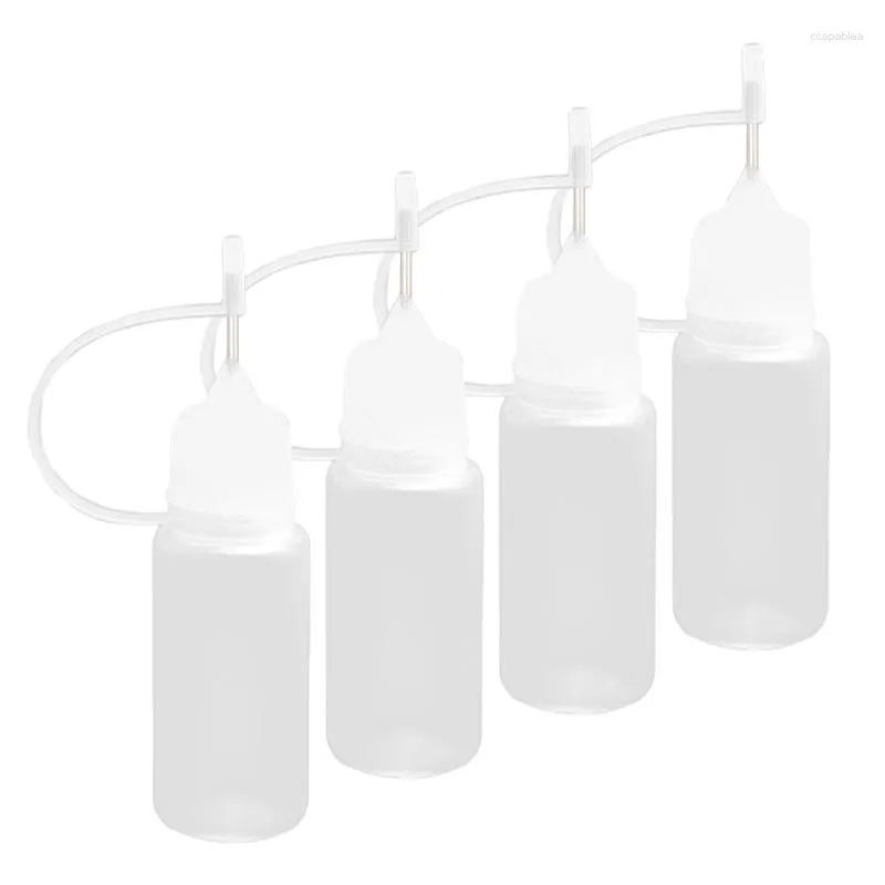 Förvaringsflaskor 10 ml nålspets lim flytande applikator tomma juice containrar med ståltips tillbehör