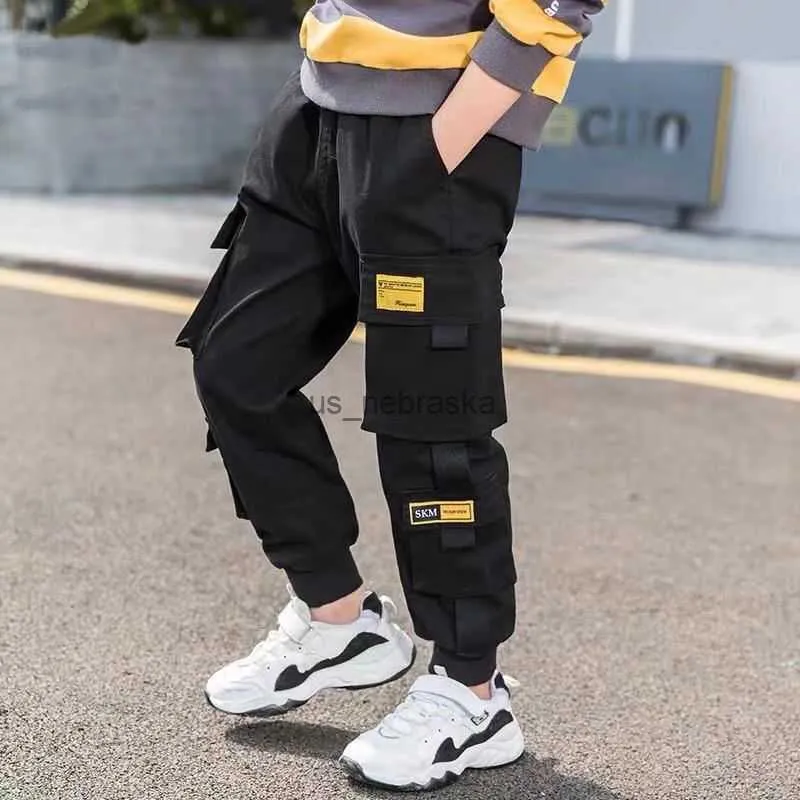 Boys Cargo Pants Casual Kids Joggers Waist Outdoor Hiking Baggy Trousers |  eBay