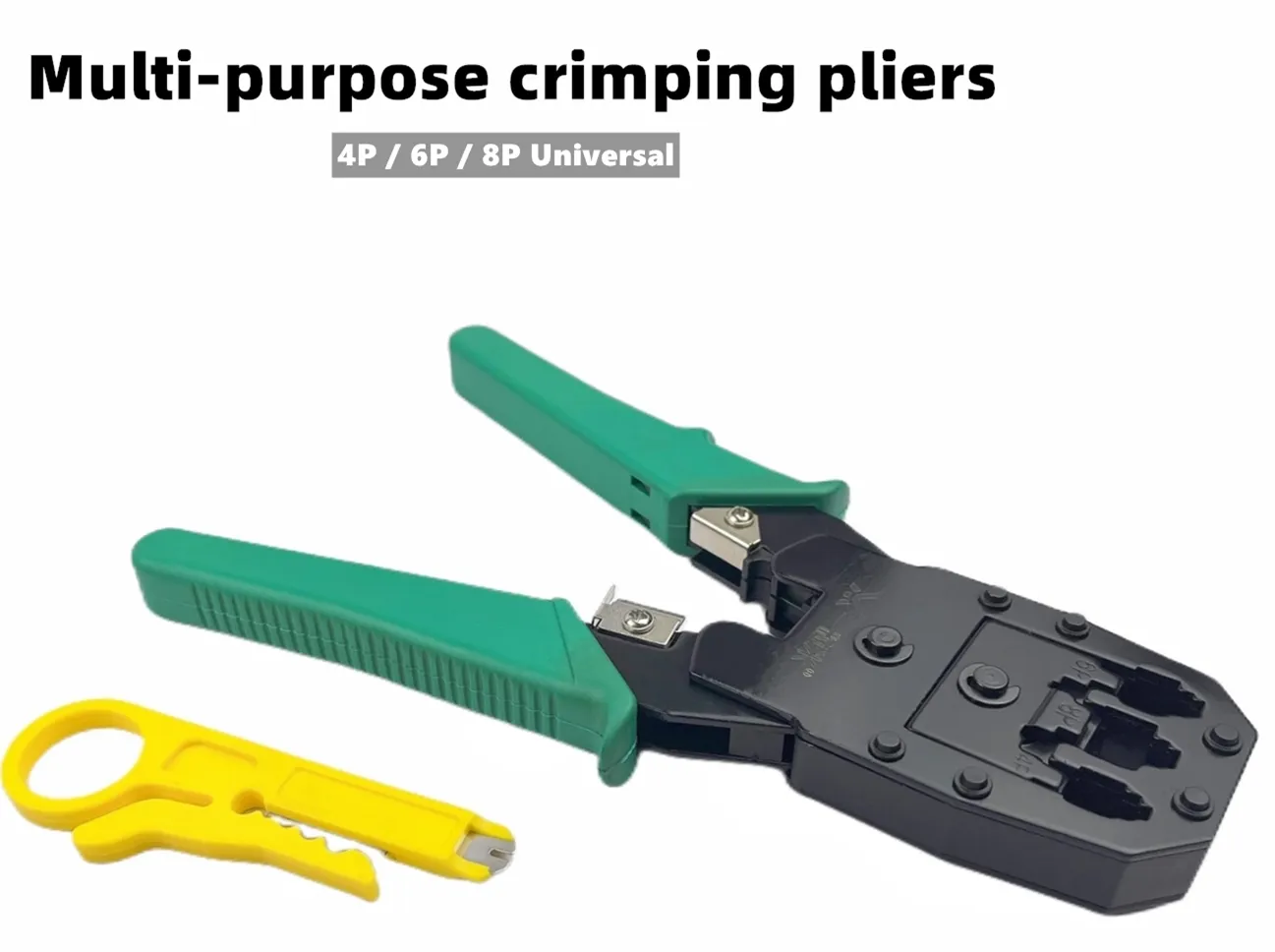 RJ45 Crimper With Stripper Clamp Clip For RJ11, RJ12, CAT5, And CAT6 ...