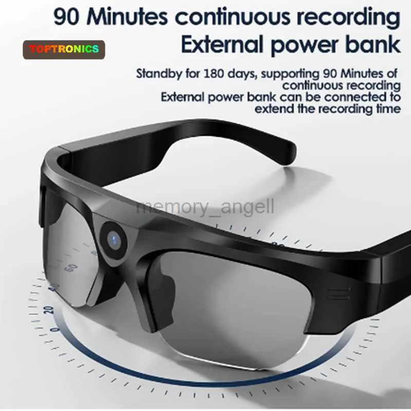 Inteligentne okulary 2023 NOWOŚĆ UPGRADE SMART SZLAKI Nagrywanie wideo Bluetooth stereo zestaw słuchawkowy lekkie sportowe szklanki kamery HD do kierowcy na zewnątrz HKD230725