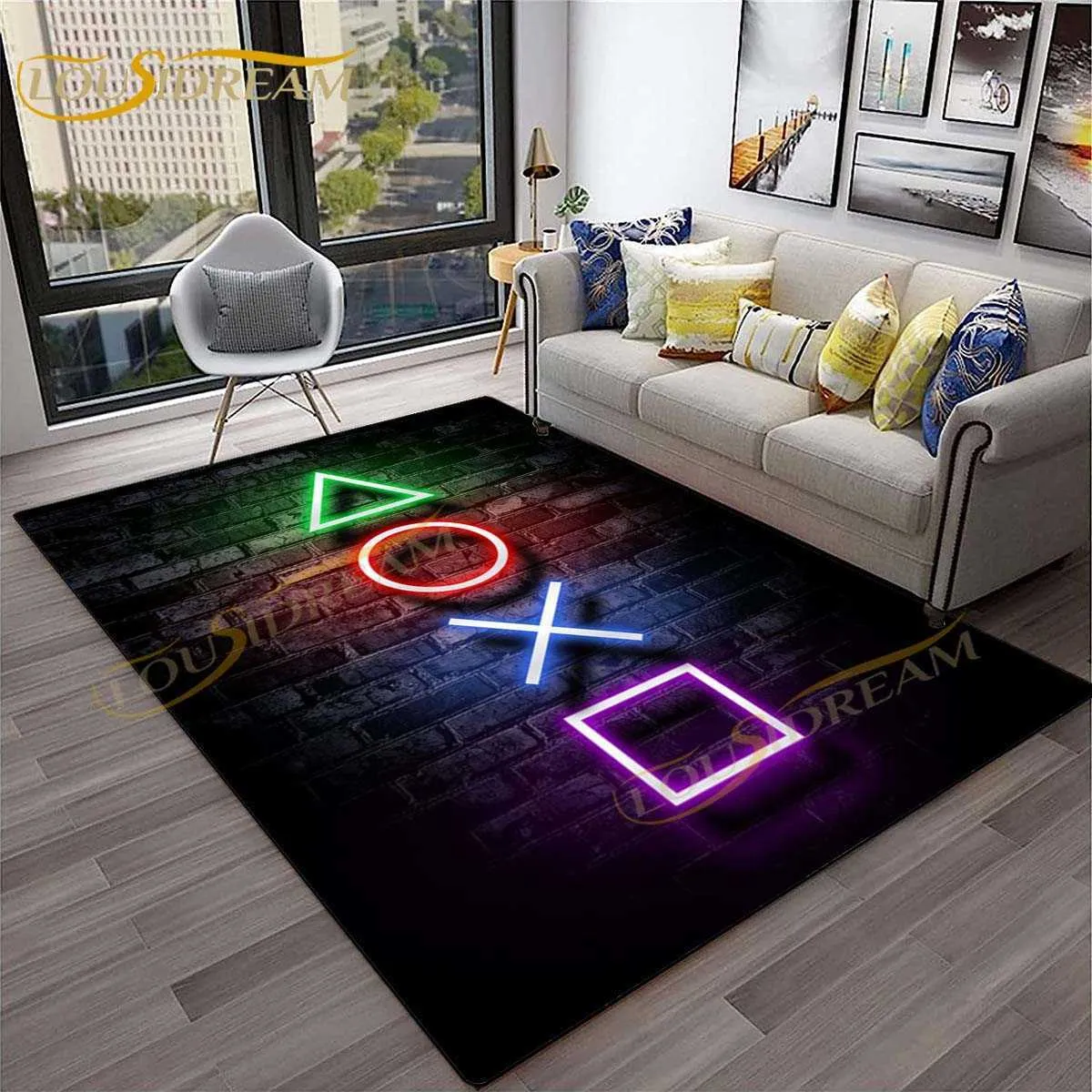 Cyber Game tapijten, moderne technologie visueel decoratief tapijt voor