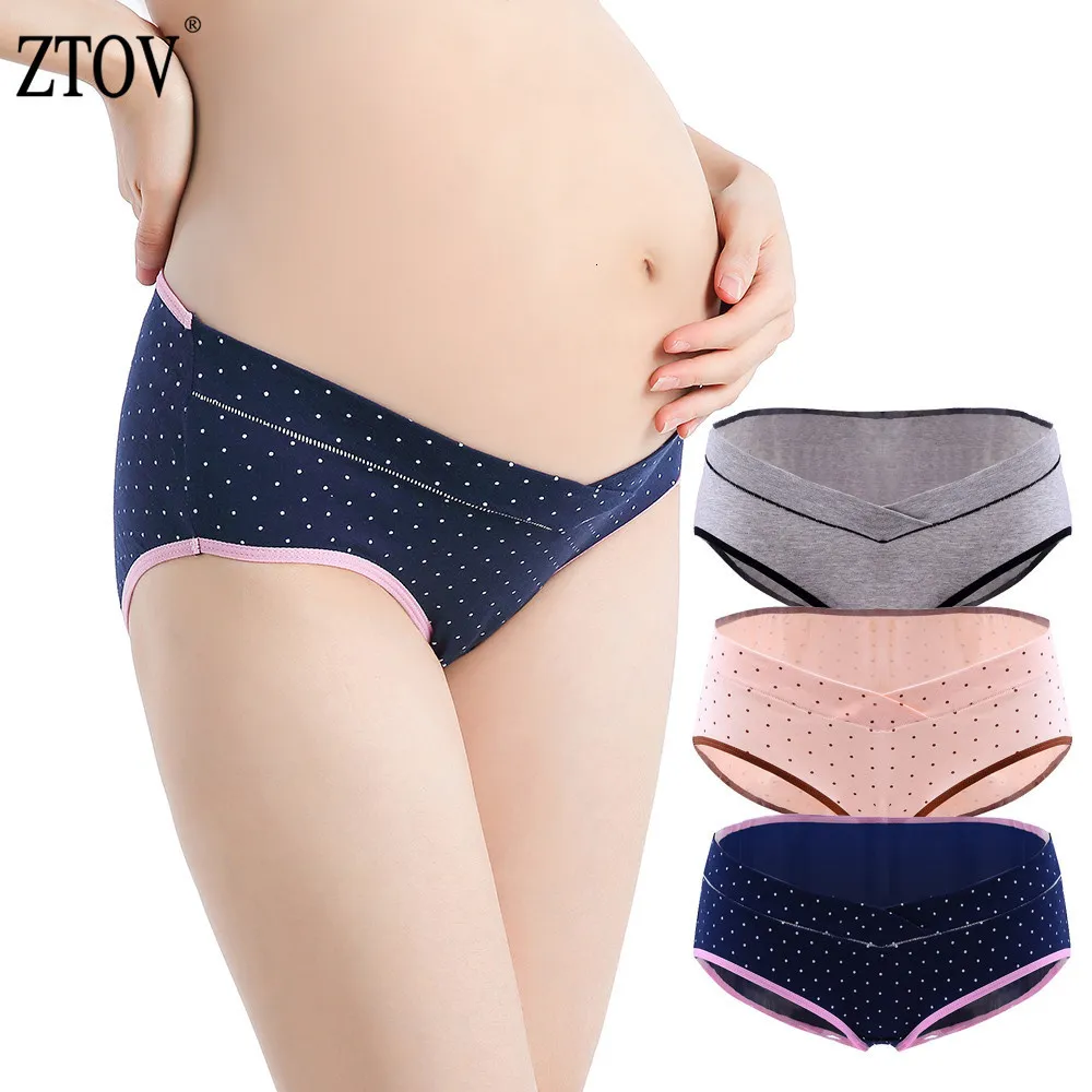 Maternity Intimates ZTOV 3PCSLot Maternity Underwear Panties for Pregnant Women Pregnancy Clothes U-shaped Low-Waist Briefs Intimates XXL 230724