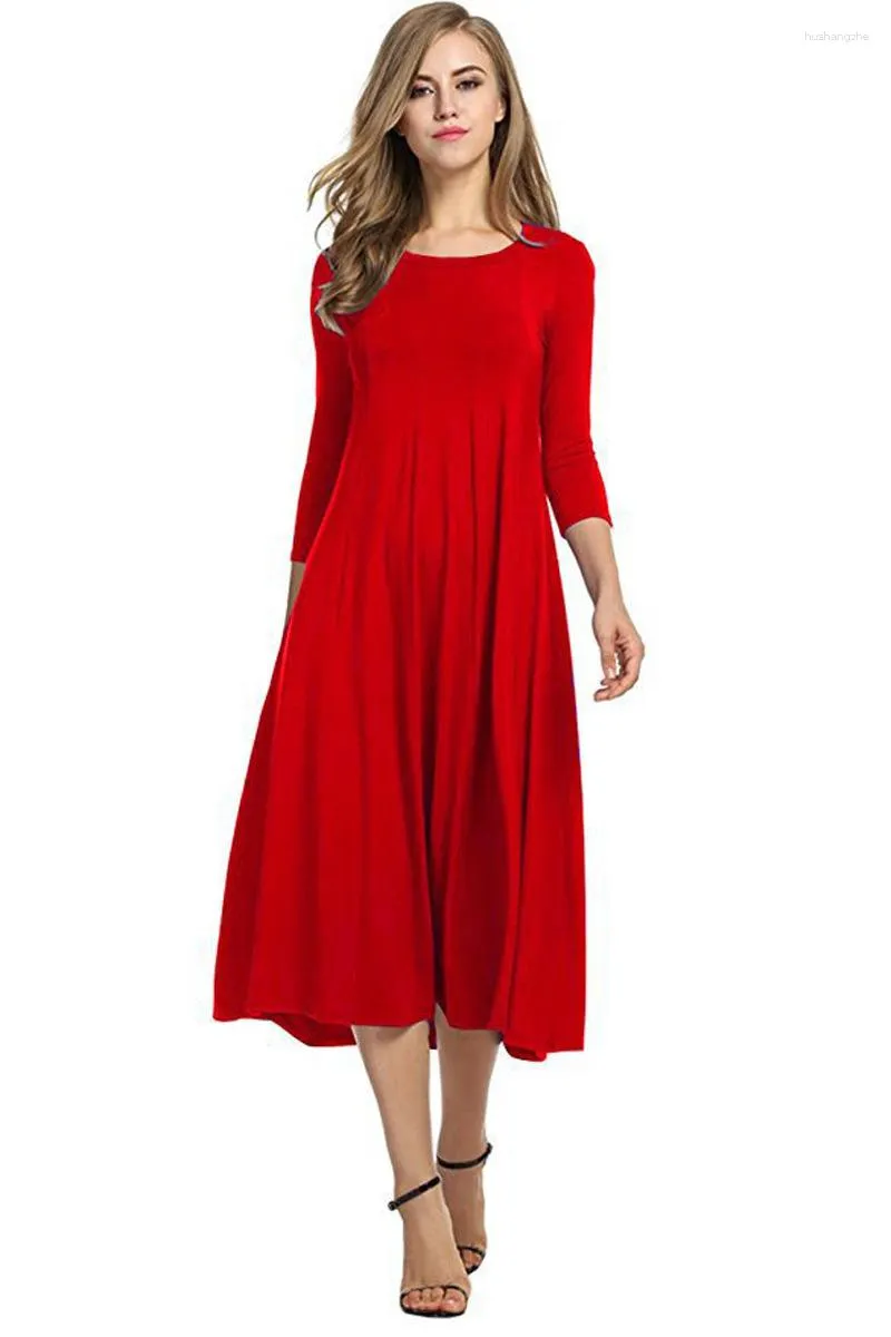 White Cotton Oversized O-Neck Long Dress for Women - Elegant and Loose-Fitting Casual Summer Clothes