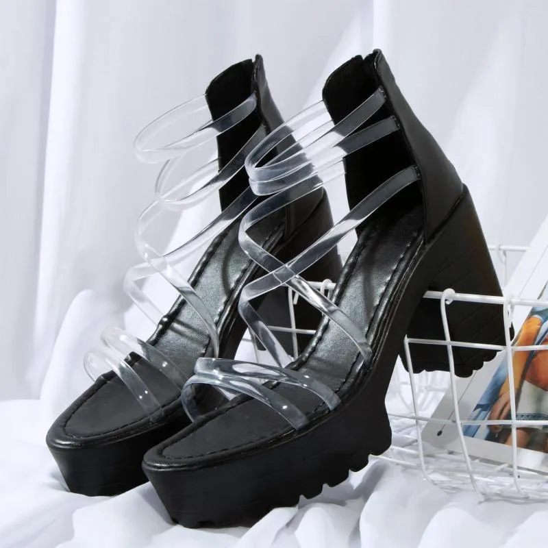 Talon haut transparent sale