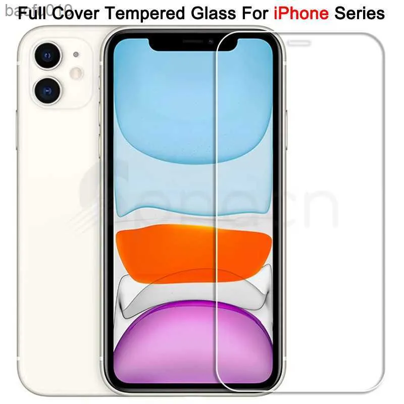 9H Tempered Protective Glass For iPhone 11 12 Pro XR X XS Max Screen Protector Film on iPhone 7 6 8 6s Plus 5 5S SE 2020 Glass L230619