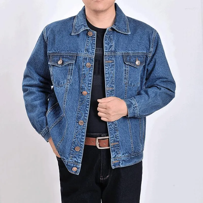 Hommes Vestes Denim Manteau Outwear Veste 2023 S-4XL Vêtements Cowboy Casual Printemps Grand Bouton Mâle Automne Bleu Taille