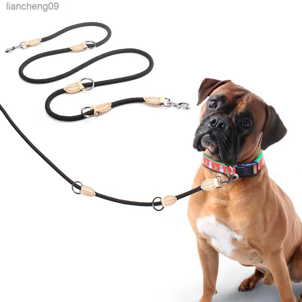 Multifunktion dubbel koppel p kedja krage två hund kopplar nylon justerbar lång hundträning leder bundet hund rep husdjur leveranser l230620