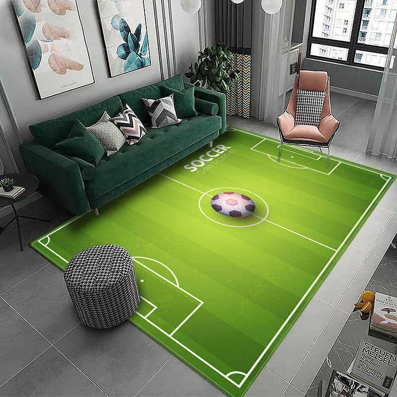  Alfombra de fútbol visual 3D, alfombra de campo de fútbol con  temática deportiva de fútbol, impresión 3D de fuego de agua, alfombra  decorativa para dormitorio, sala de estar, decoración del hogar (