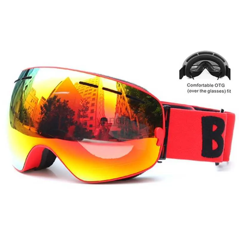 Gogle narciarskie gogle narciarskie Odłączane anty FOG UV400 Widok soczewki duże okulary narciowe okulary 55KD HKD230725