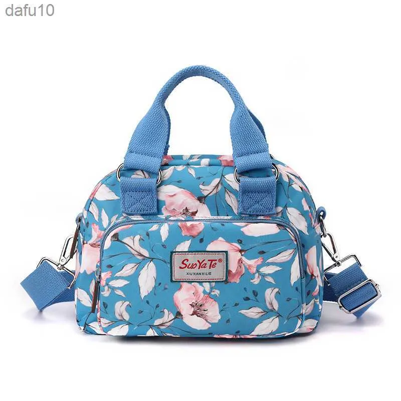 6 Farben Florale Umhängetaschen für Damen, mehrlagig, mittelgroße Handtasche, wasserdichte Nylon-Damentasche, hochwertige Marke, quadratische Tasche L230704