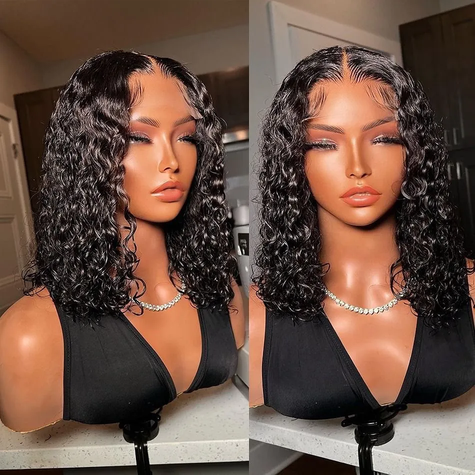 Water Wave Virgin Human Hair Straight Full Lace Frontal Wig Brazilian hair Indian hair Malaysian Hair Peruvian Hair Burmese Hair Natural Color