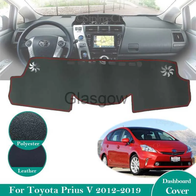 Car Sunshade for Toyota Prius v Daihatsu MeBius 2012 ~ 2019 ZVW40 Leather Leather Mat Dashboard Cover Accessories 2015 2015 2017 2018 x0725