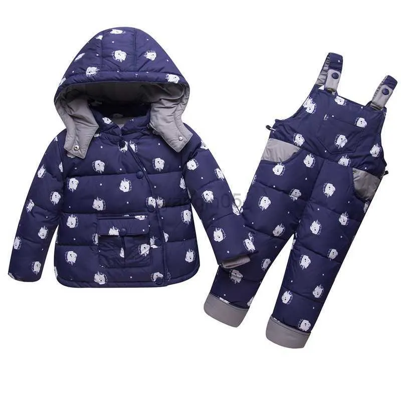 Down Coat Dulce Amor Kids Down Jacket Set Parkas 2018 Winter Warm Print Snowsuit+Romper For Baby Boys Girls -30 graders Ytterkläder HKD230725