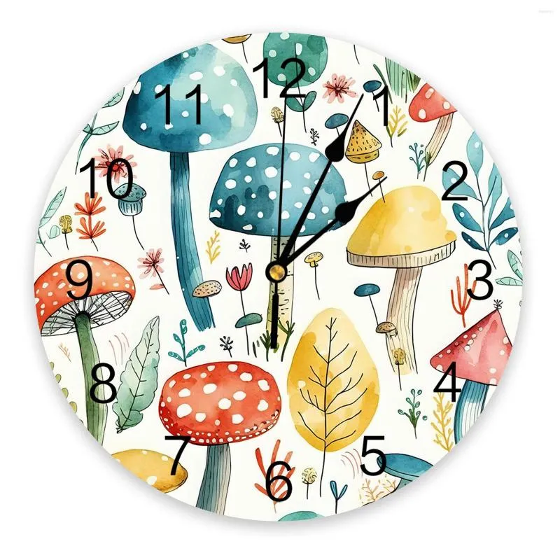 Настенные часы абстрактные грибные растения часы Большие современные кухонные столовые круглые спальни безмолвные висящие часы