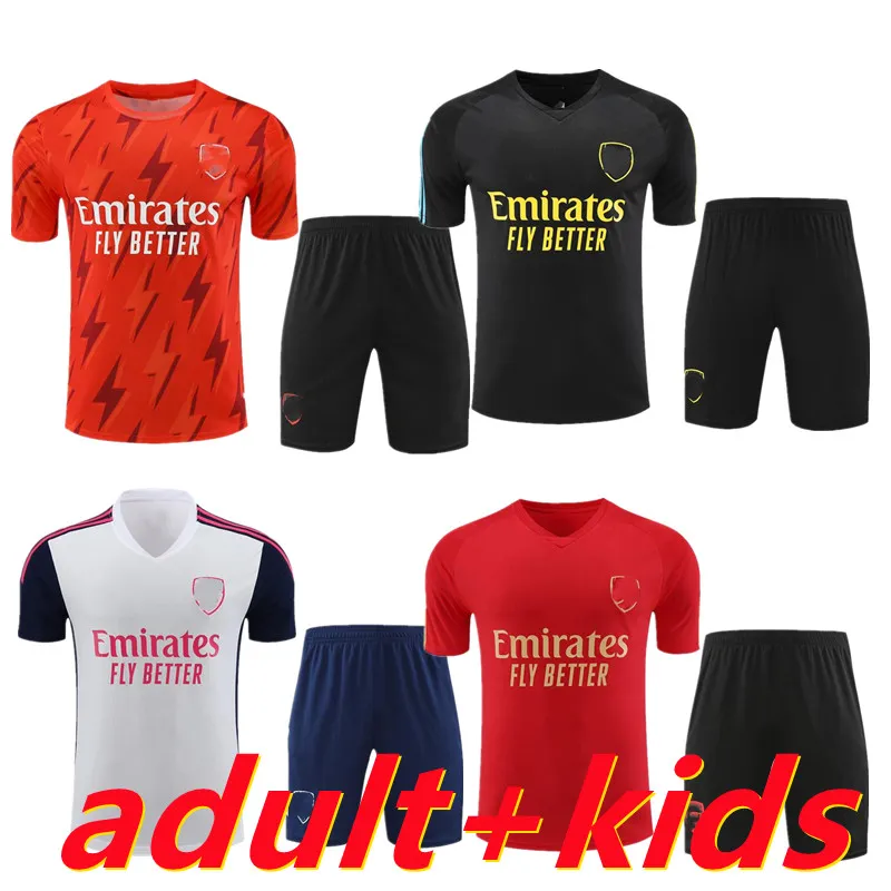 asn 2023 men soccer tracksuit Gunners Martinelli Odegaard futbol kids Short sleeve Survetement sets Hommes Sportswear Arsen23al 24 Adult training