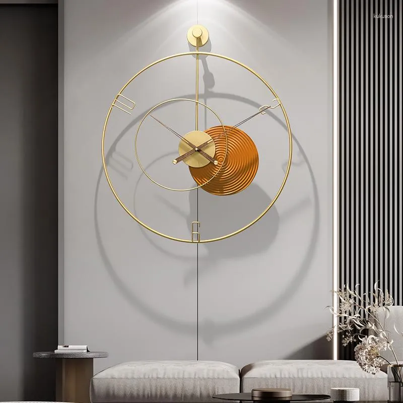 الساعات الحائط غرفة المعيشة الجمالية 3D الفن الحديثة آلية الساعة الشمال
