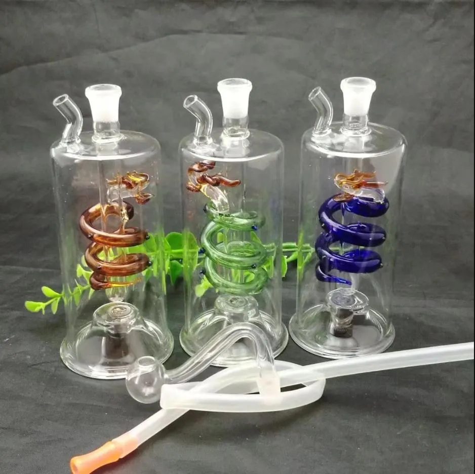 Glaspfeifen Rauchen geblasener Wasserpfeifen Herstellung mundgeblasener Bongs Pan Long Glass Water Smoke Bottle